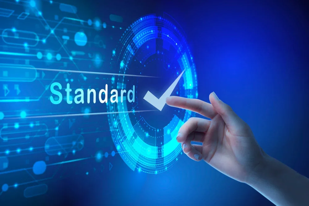 Digital "Standard" interface with a checkmark representing Pixerts' core engineering principles.