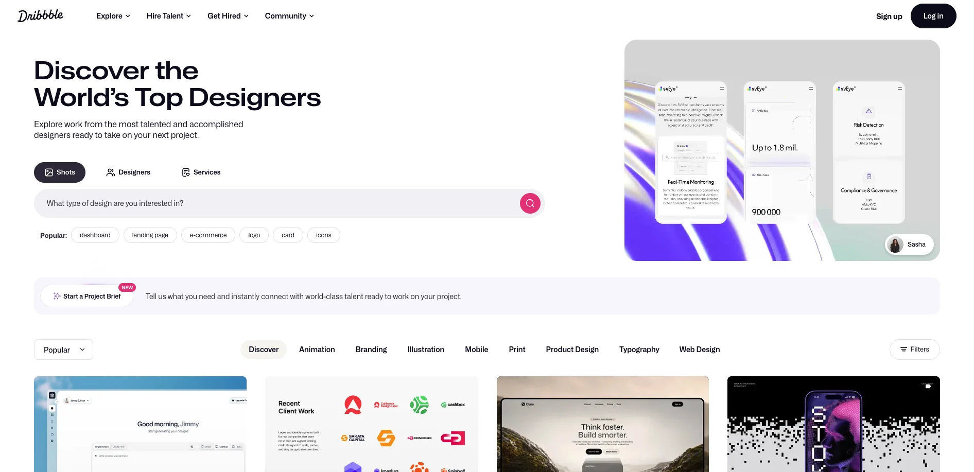 Dribbble is the world's leading portfolio platform for visual designers. Their advanced search allows you to hire top-tier UI talent directly based on their visual output.