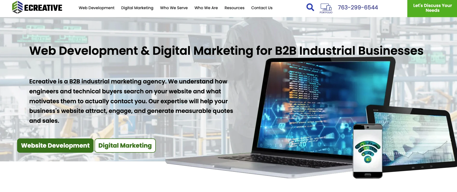 Ecreative brings years of traditional industrial web design experience to the table, focusing exclusively on B2B manufacturing clients. They pair dependable, custom web development with proven legacy search practices to maintain steady market visibility.