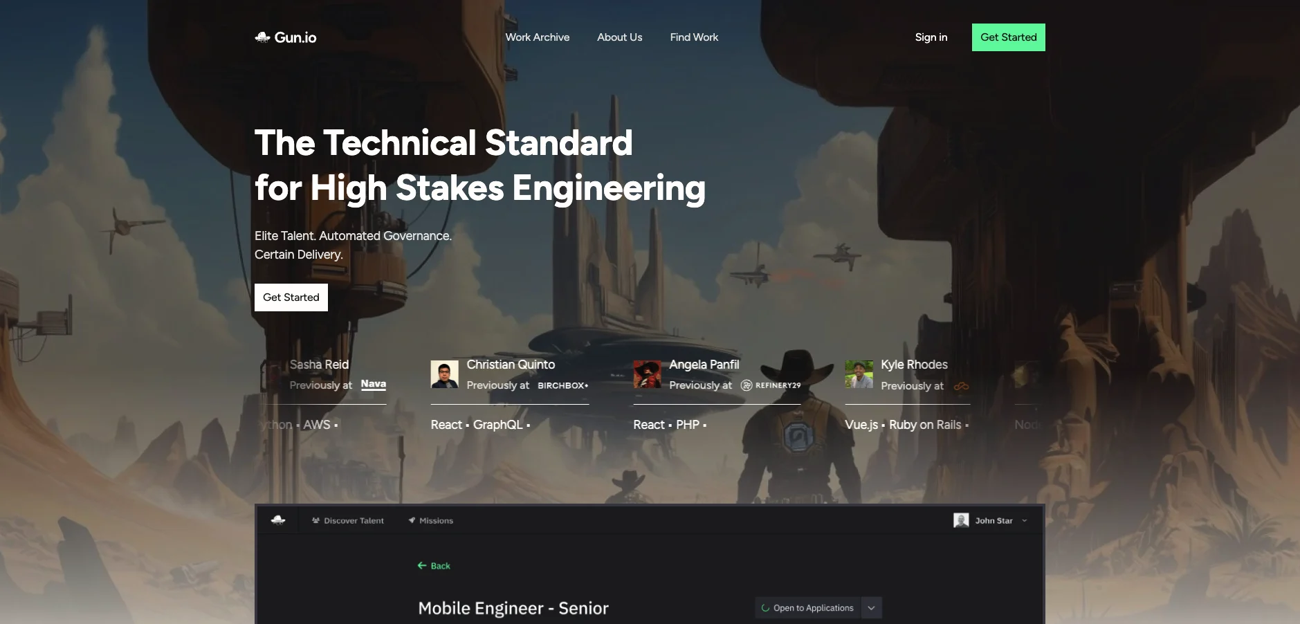 Gun.io is a highly specialized platform focusing strictly on heavily vetted tech and software engineering talent. The vetting is done by technical peers, not recruiters.