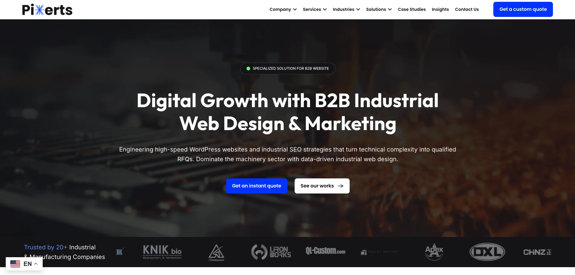 Pixerts engineers highly technical, platform-agnostic digital ecosystems specifically for the industrial machinery sector. They eliminate Information Friction by deploying Answer Engine Optimization (AEO) and Zero Friction RFQ portals to capture high-ticket contracts.