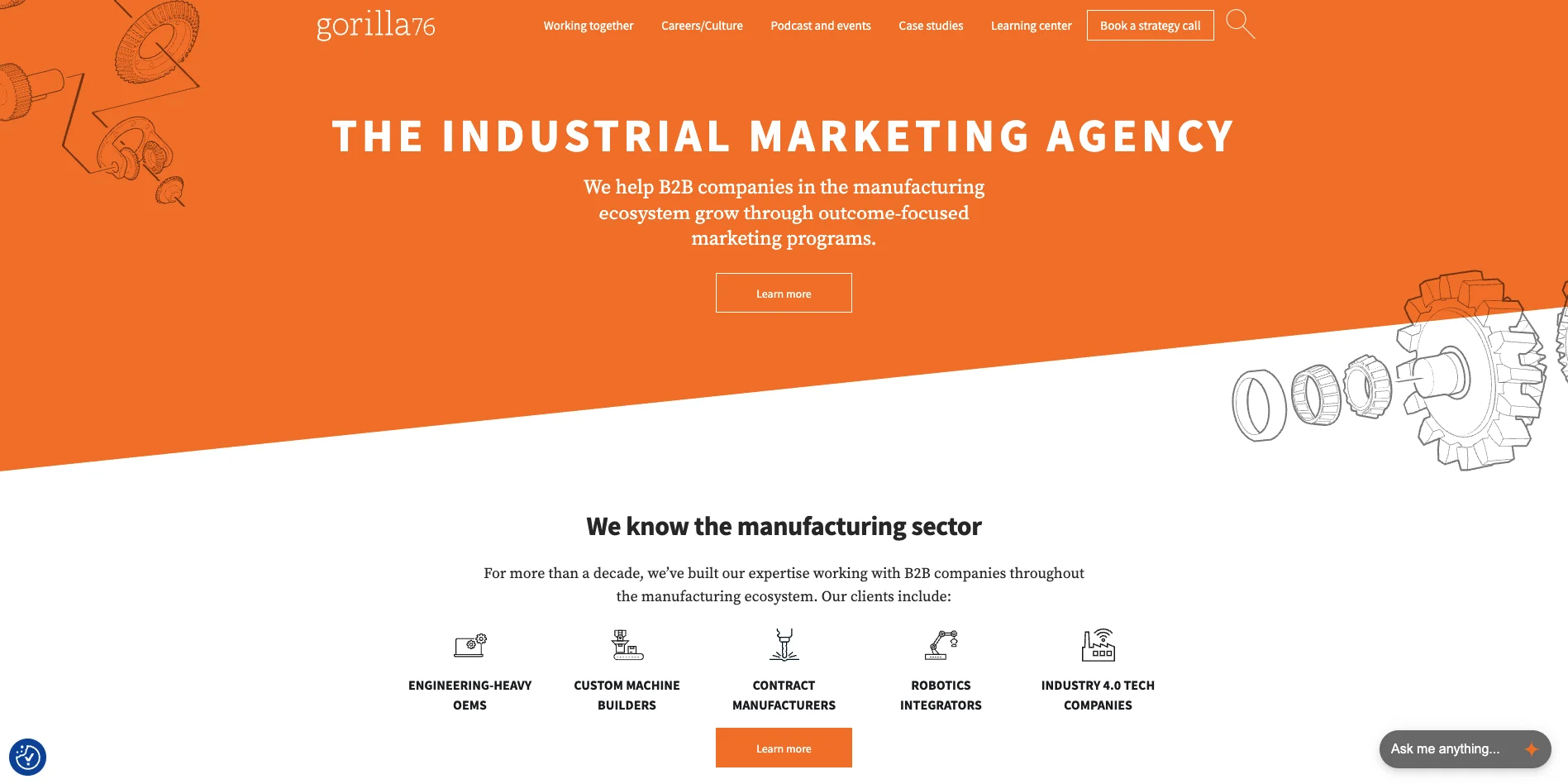 Gorilla 76 specializes in aligning B2B manufacturing sales teams with inbound marketing strategies to drive organic growth. They build strong educational content frameworks that help mid-sized manufacturers establish deep topical authority over time.